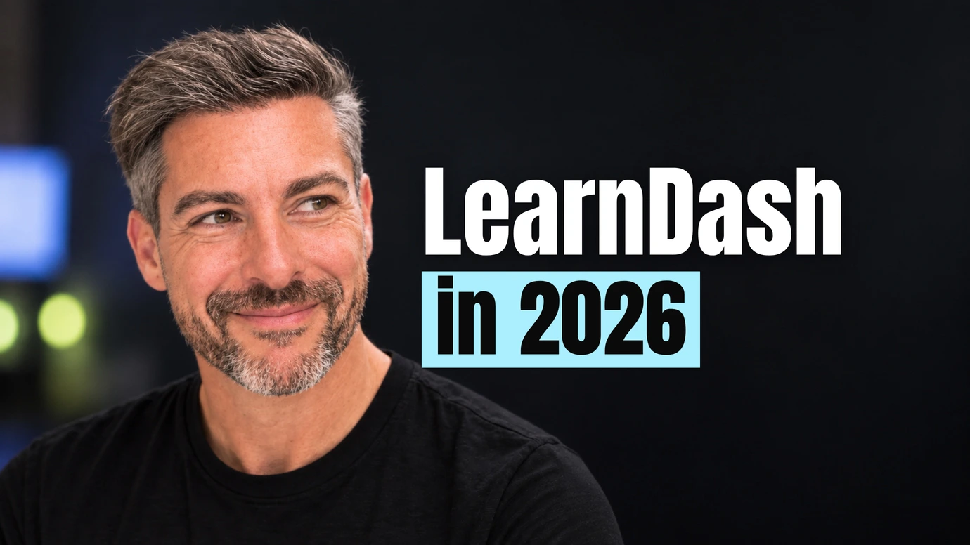 James Ansell, founder of Code23, with a knowing half smile beside the headline LearnDash in 2026