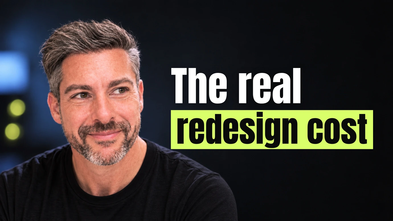 James Ansell, founder of Code23, glancing at the headline The real redesign cost