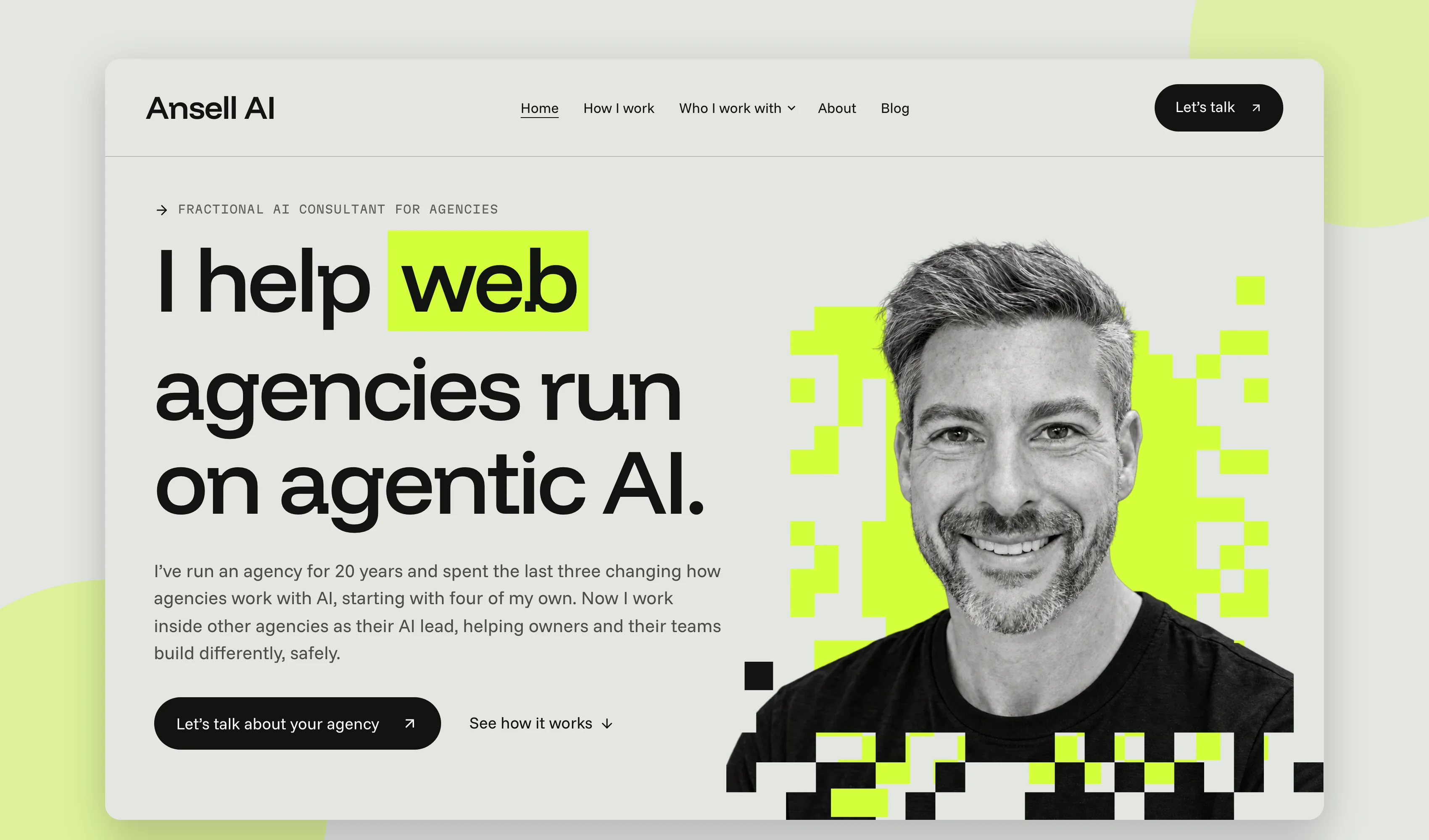 Ansell AI homepage showcase