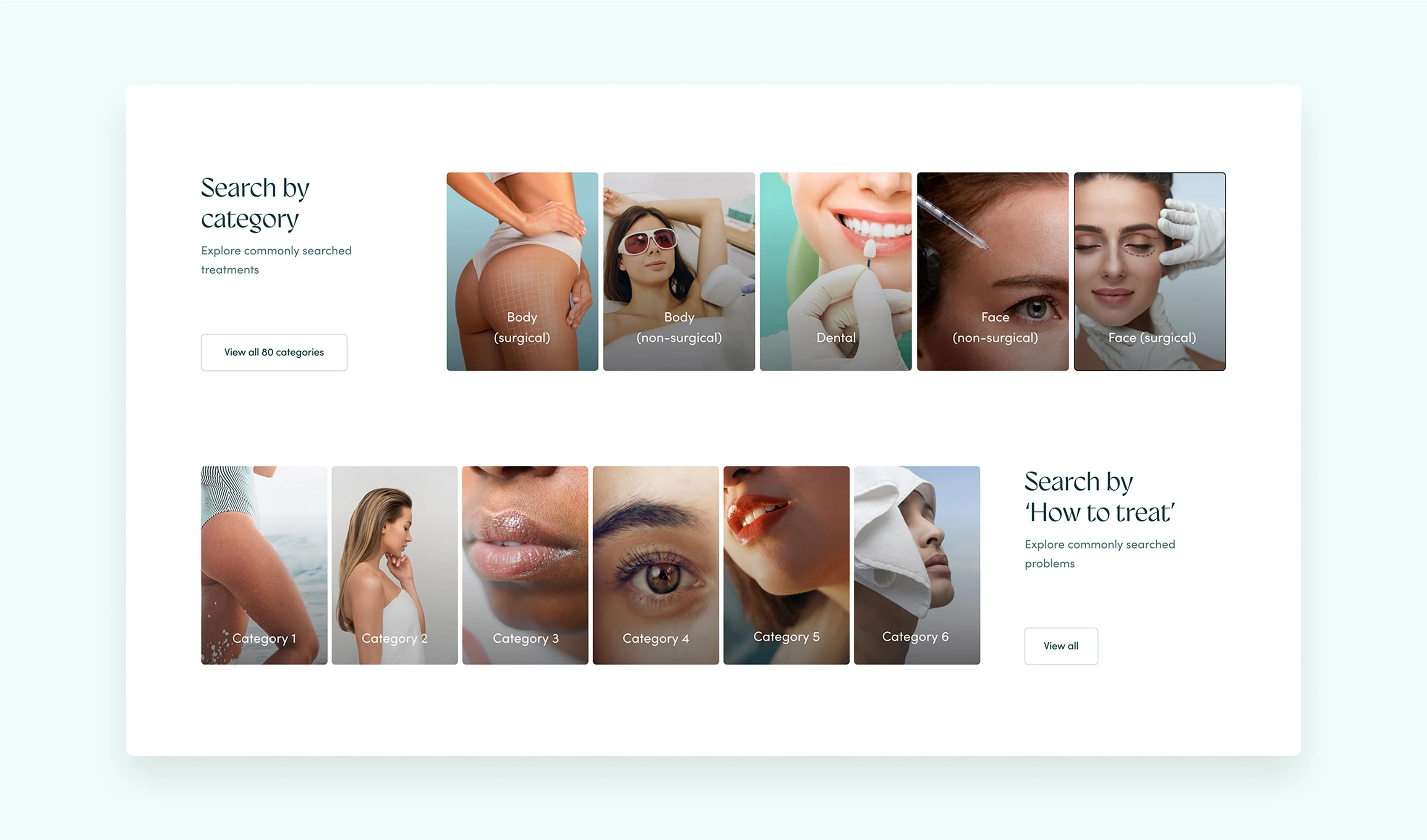Costhetix aesthetics marketplace letting patients search by treatment category or by what they want treated