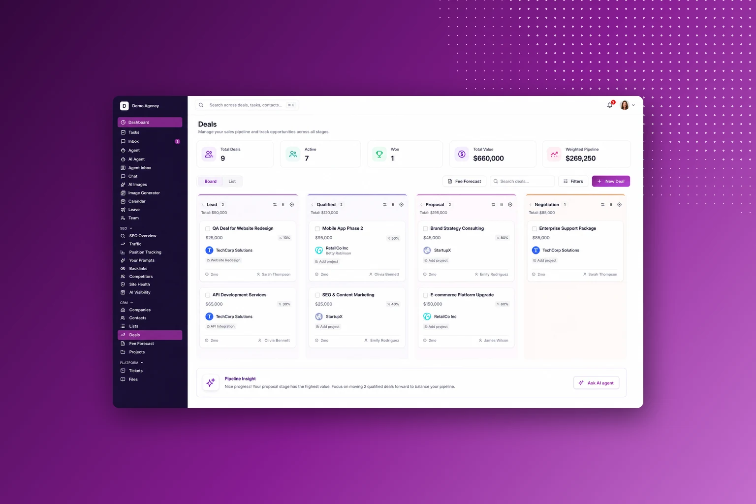 ESHP operations platform dashboard on a desktop monitor