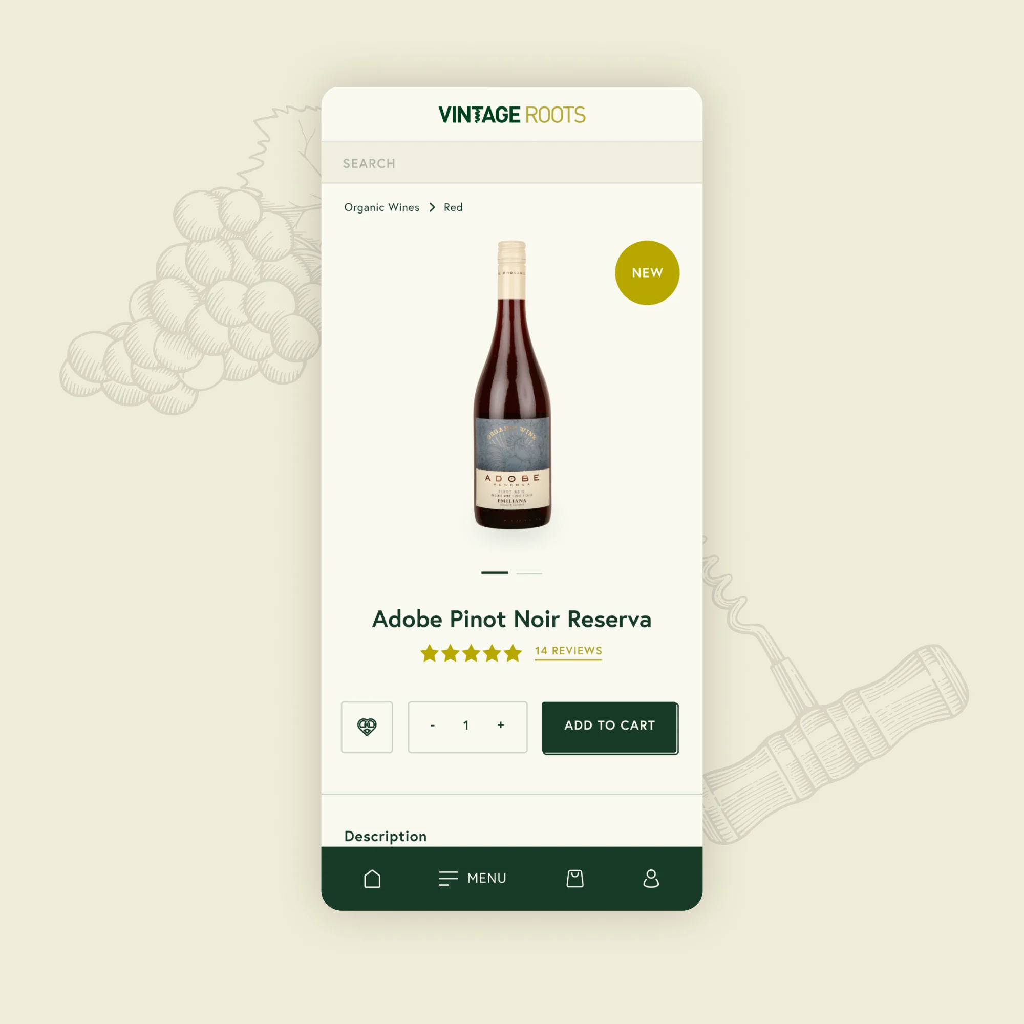 Vintage Roots website shown in an art-directed device setting